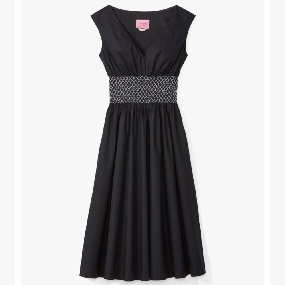 Kate Spade Poplin V-Neck Dress, Sz XS